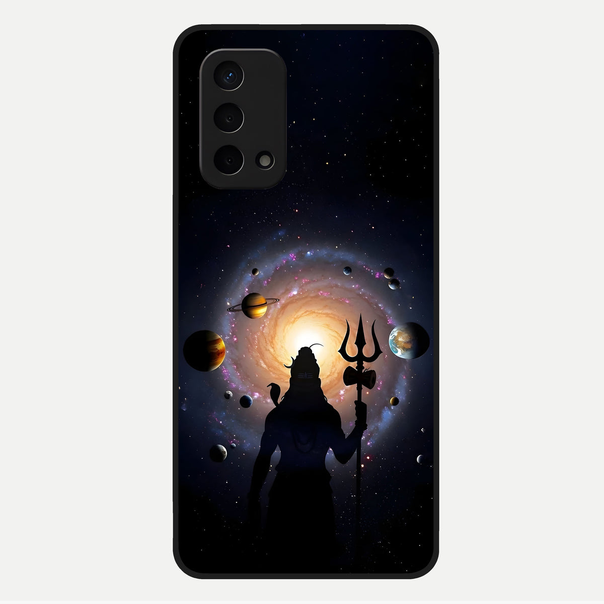  Galactic Shiva Vision Glass Case For Oppo A74 5G back cover – full design glossy printed glass finish