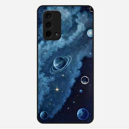  Galaxy Dream Space Glass Case For Oppo A74 5G back cover – full design glossy printed glass finish