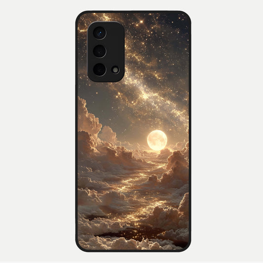  Golden Sky Dream Glass Case For Oppo A74 5G back cover – full design glossy printed glass finish