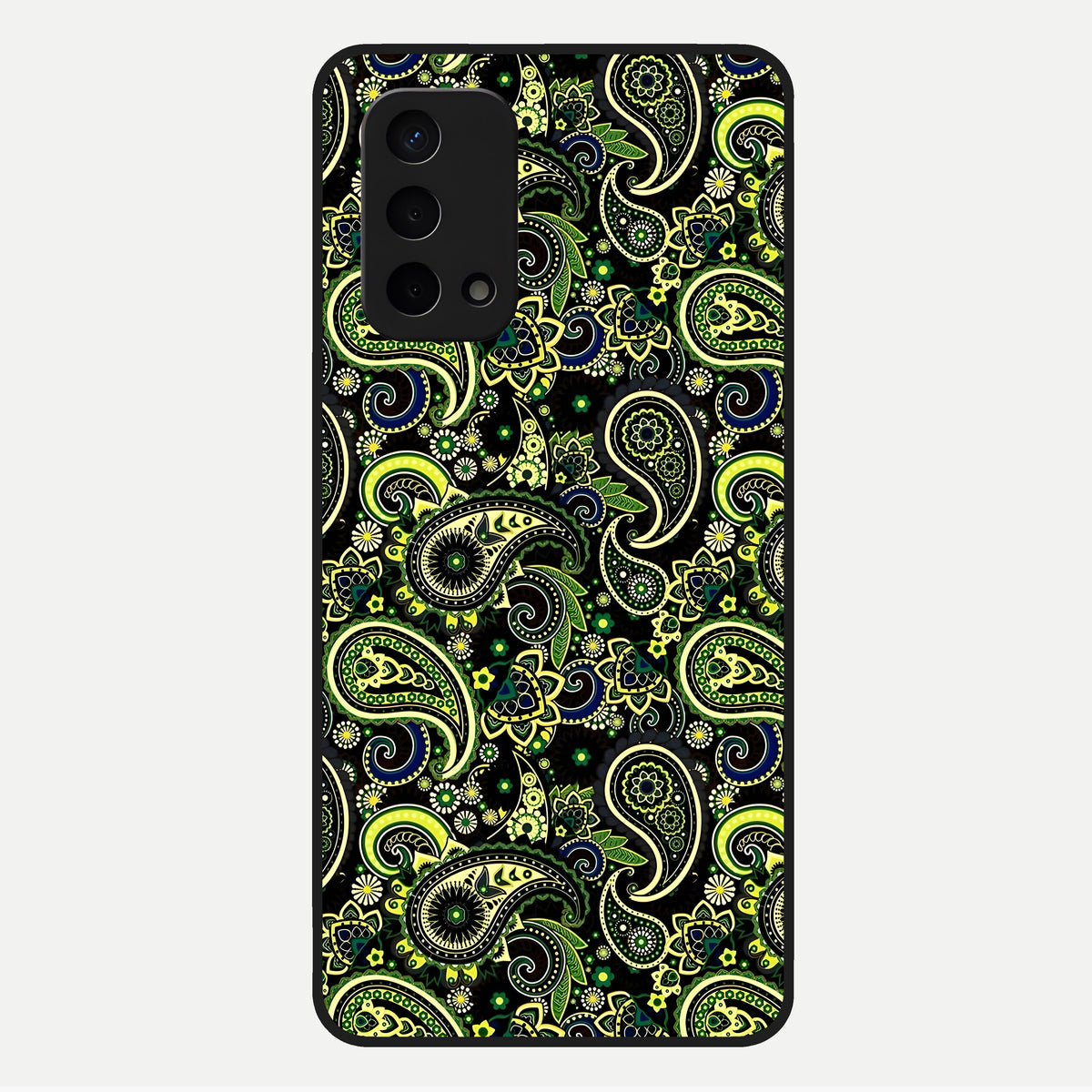  Green Lemon Glass Case For Oppo A74 5G back cover – full design glossy printed glass finish