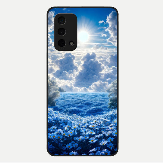  Heavenly Daisy Horizon Glass Case For Oppo A74 5G back cover – full design glossy printed glass finish