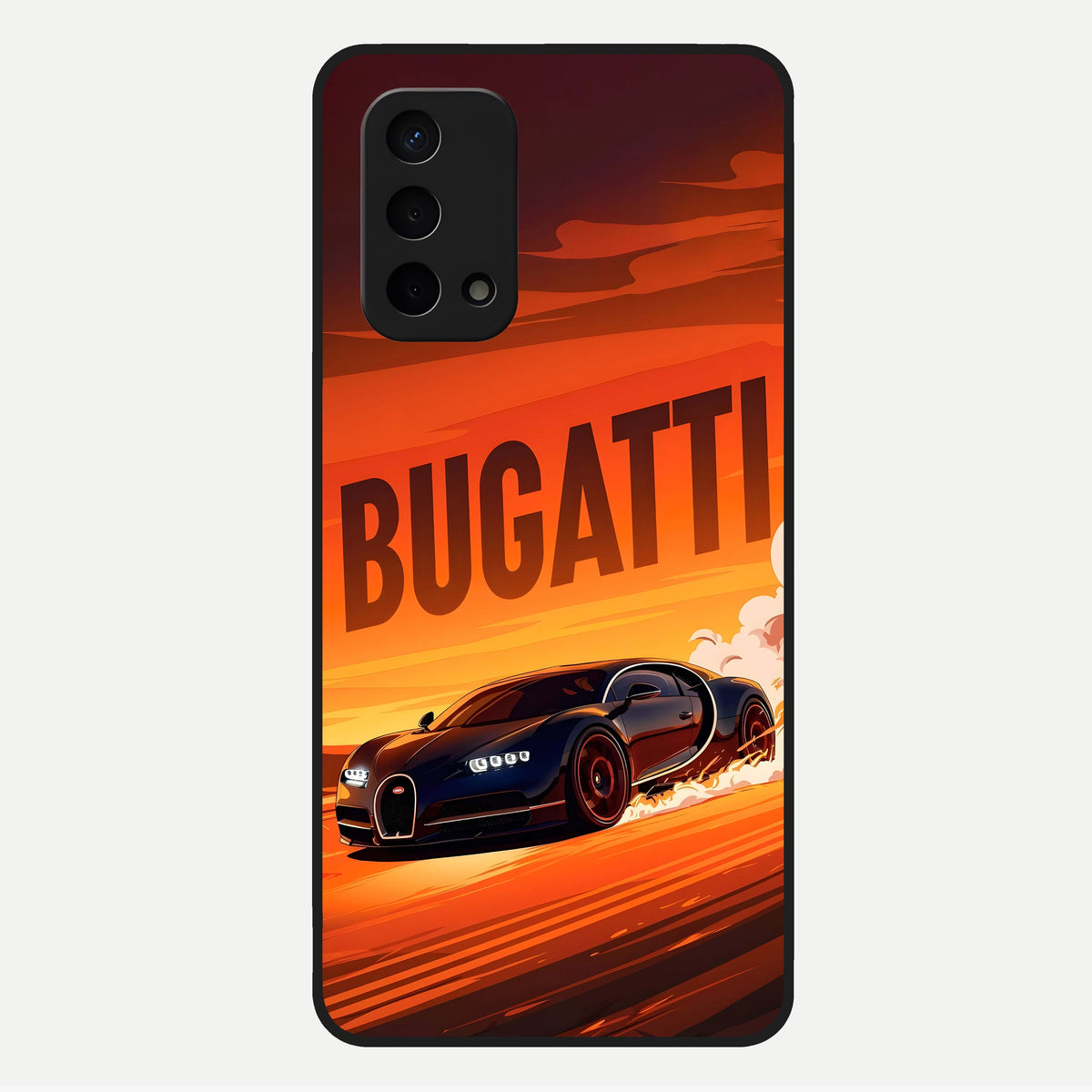  Inferno Bugatti Storm Glass Case For Oppo A74 5G back cover – full design glossy printed glass finish