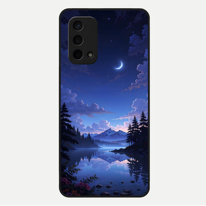  Midnight Lake Peace Glass Case For Oppo A74 5G back cover – full design glossy printed glass finish