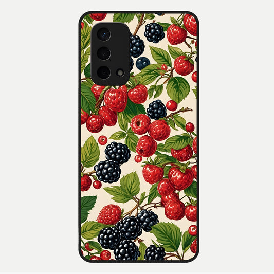  Mixed Berry Collage Glass Case For Oppo A74 5G back cover – full design glossy printed glass finish