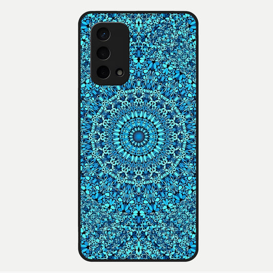  Ocean Bloom Mandala Glass Case For Oppo A74 5G back cover – full design glossy printed glass finish