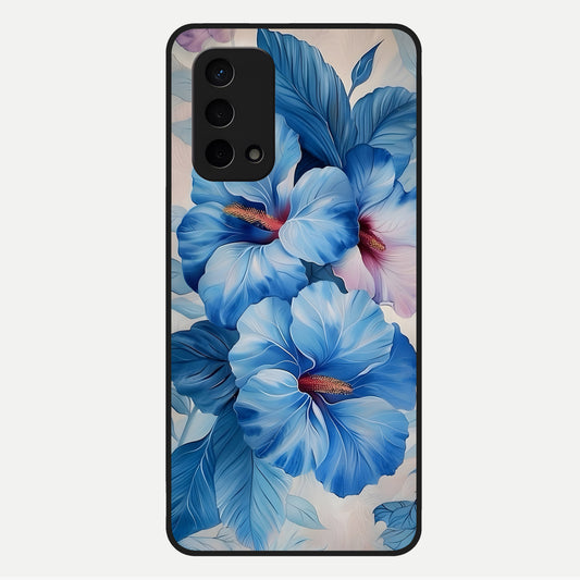  Ocean Hibiscus Grace Glass Case For Oppo A74 5G back cover – full design glossy printed glass finish