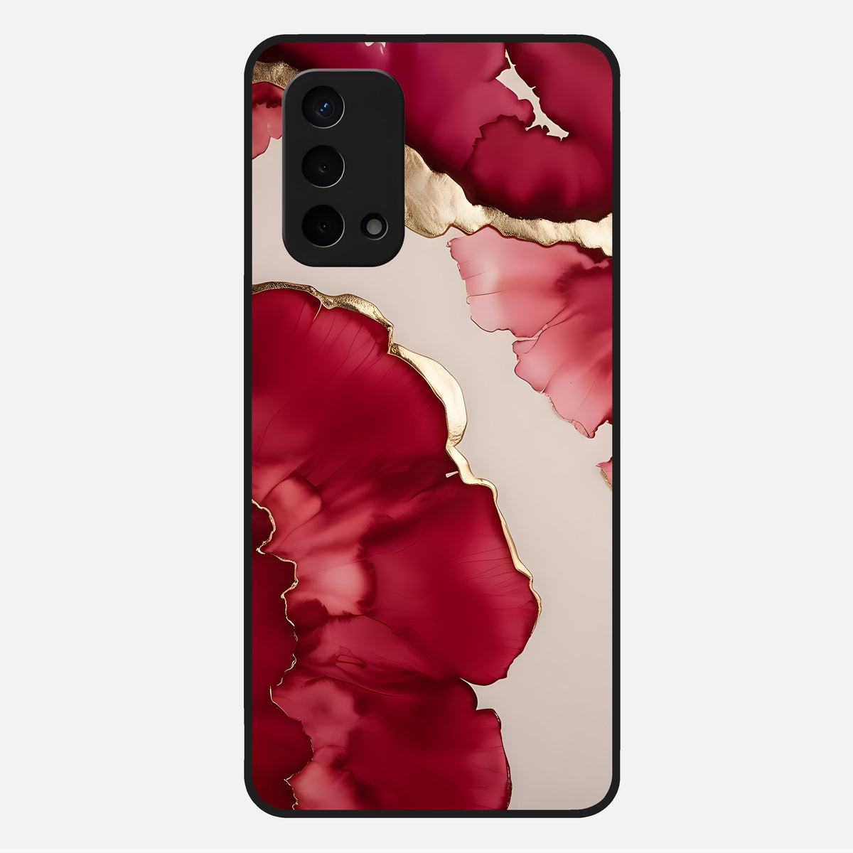  Pink And White Marble Glass Case For Oppo A74 5G back cover – full design glossy printed glass finish