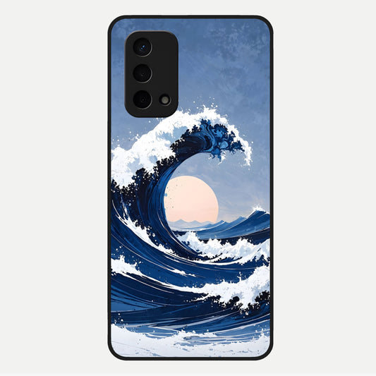  Rising Tide Power Glass Case For Oppo A74 5G back cover – full design glossy printed glass finish