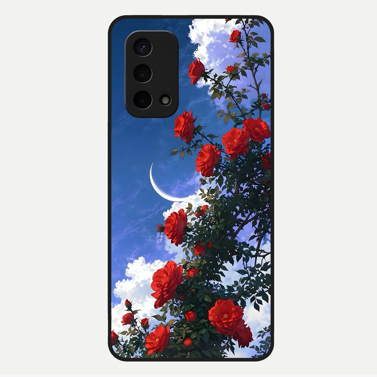  Rose Drift Flowers Glass Case For Oppo A74 5G back cover – full design glossy printed glass finish