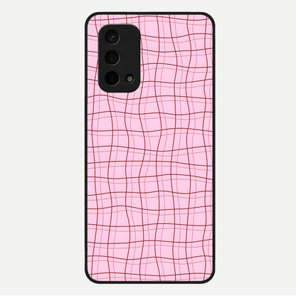  Soft Grid Bliss Glass Case For Oppo A74 5G back cover – full design glossy printed glass finish