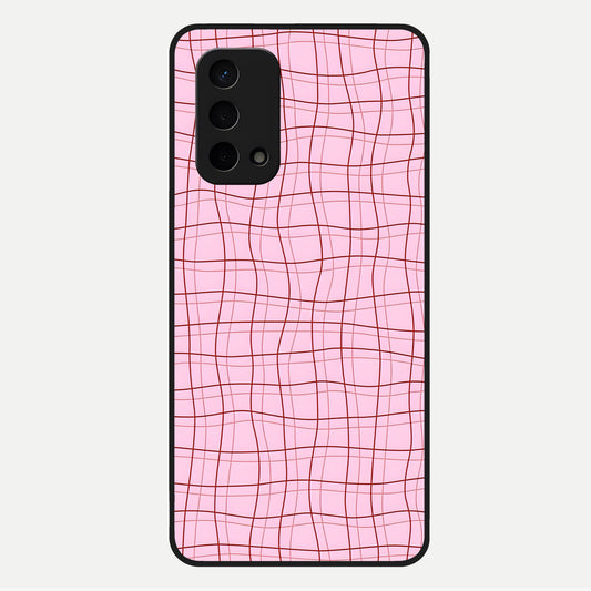  Soft Grid Bliss Glass Case For Oppo A74 5G back cover – full design glossy printed glass finish