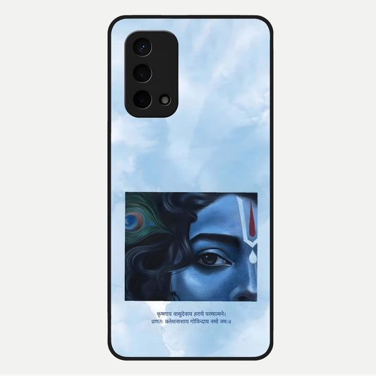  Spiritual Krishna Glass Case For Oppo A74 5G back cover – full design glossy printed glass finish