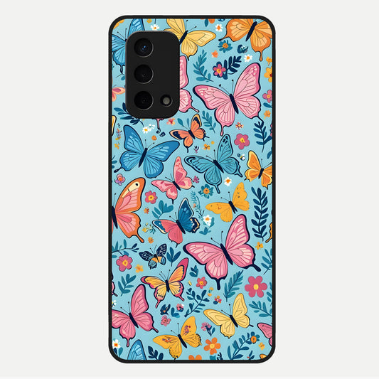  Spring Wing Garden Glass Case For Oppo A74 5G back cover – full design glossy printed glass finish