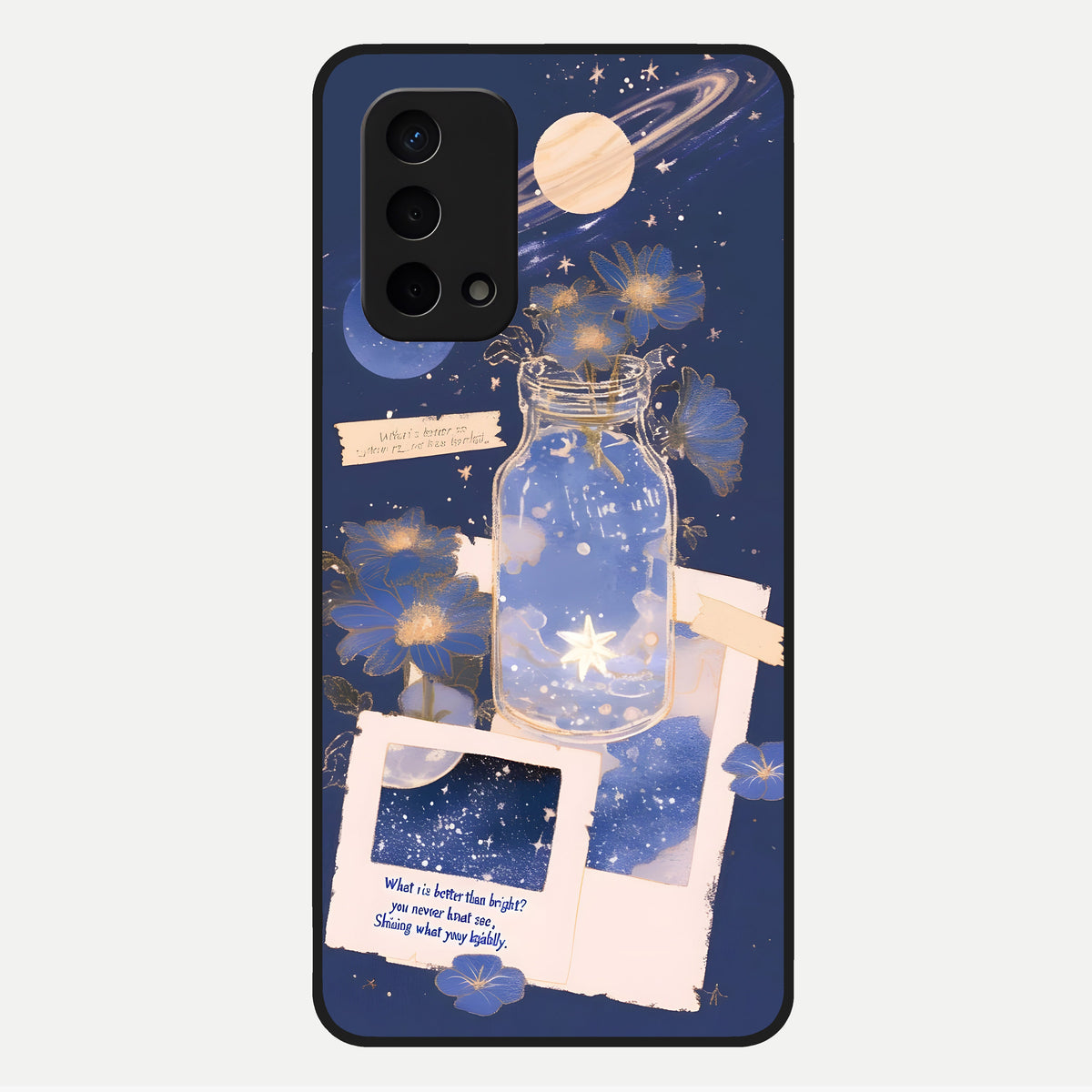 Starlit Cosmic Jar Glass Case For Oppo A74 5G back cover – full design glossy printed glass finish
