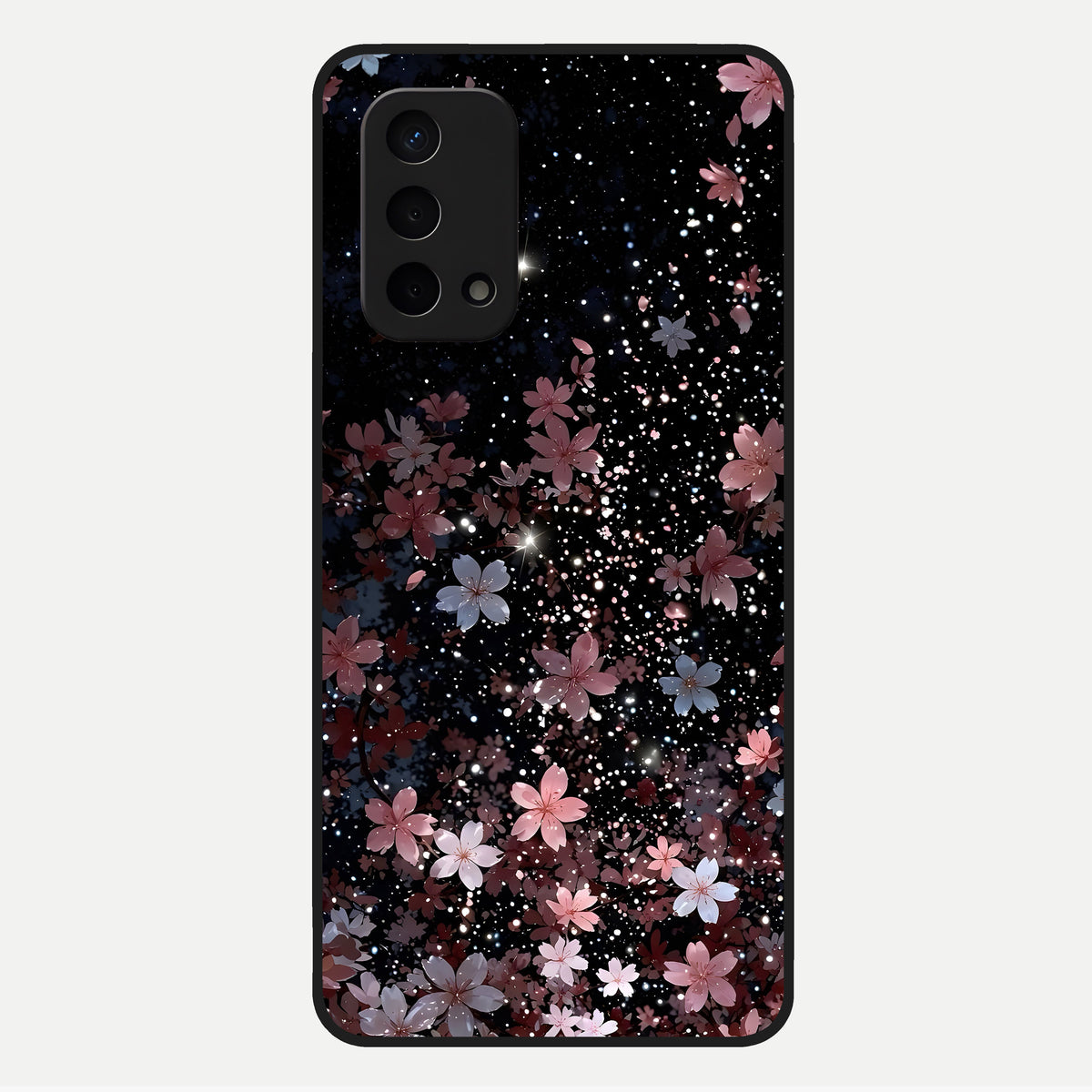  Starlit Flower Dreams Glass Case For Oppo A74 5G back cover – full design glossy printed glass finish