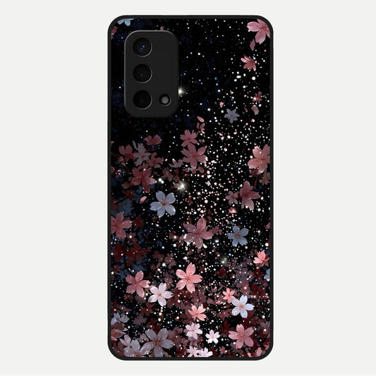  Starlit Flower Dreams Glass Case For Oppo A74 5G back cover – full design glossy printed glass finish