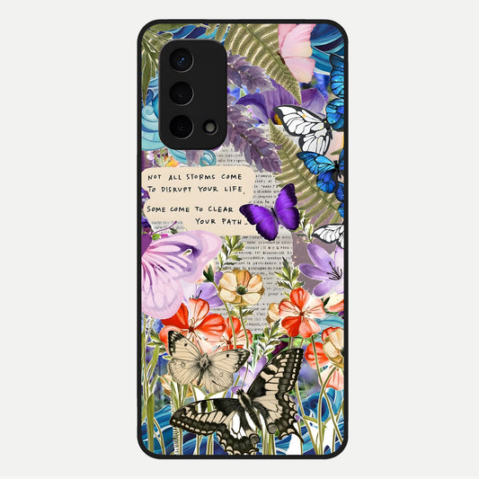  Storm Path Bloom Glass Case For Oppo A74 5G back cover – full design glossy printed glass finish