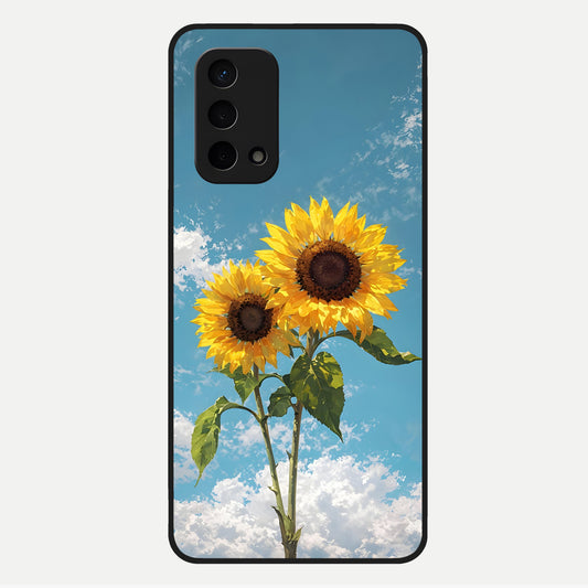  Sunlit Daisy Glow Glass Case For Oppo A74 5G back cover – full design glossy printed glass finish