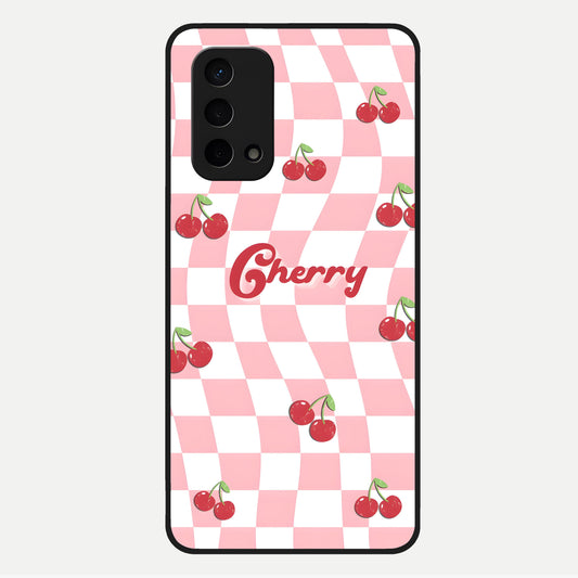 Sweet Cherry Vibes Glass Case For Oppo A74 5G back cover – full design glossy printed glass finish
