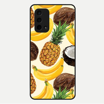  Tropical Fruit Mood Glass Case For Oppo A74 5G back cover – full design glossy printed glass finish