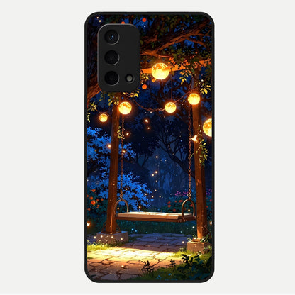  Twilight Garden Swing Glass Case For Oppo A74 5G back cover – full design glossy printed glass finish