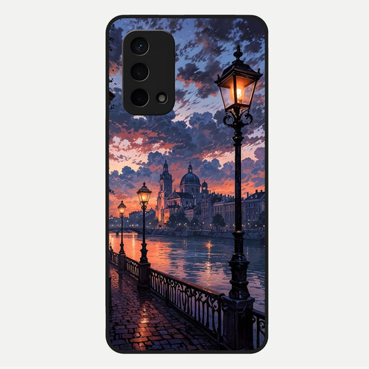  Twilight River Lights Glass Case For Oppo A74 5G back cover – full design glossy printed glass finish