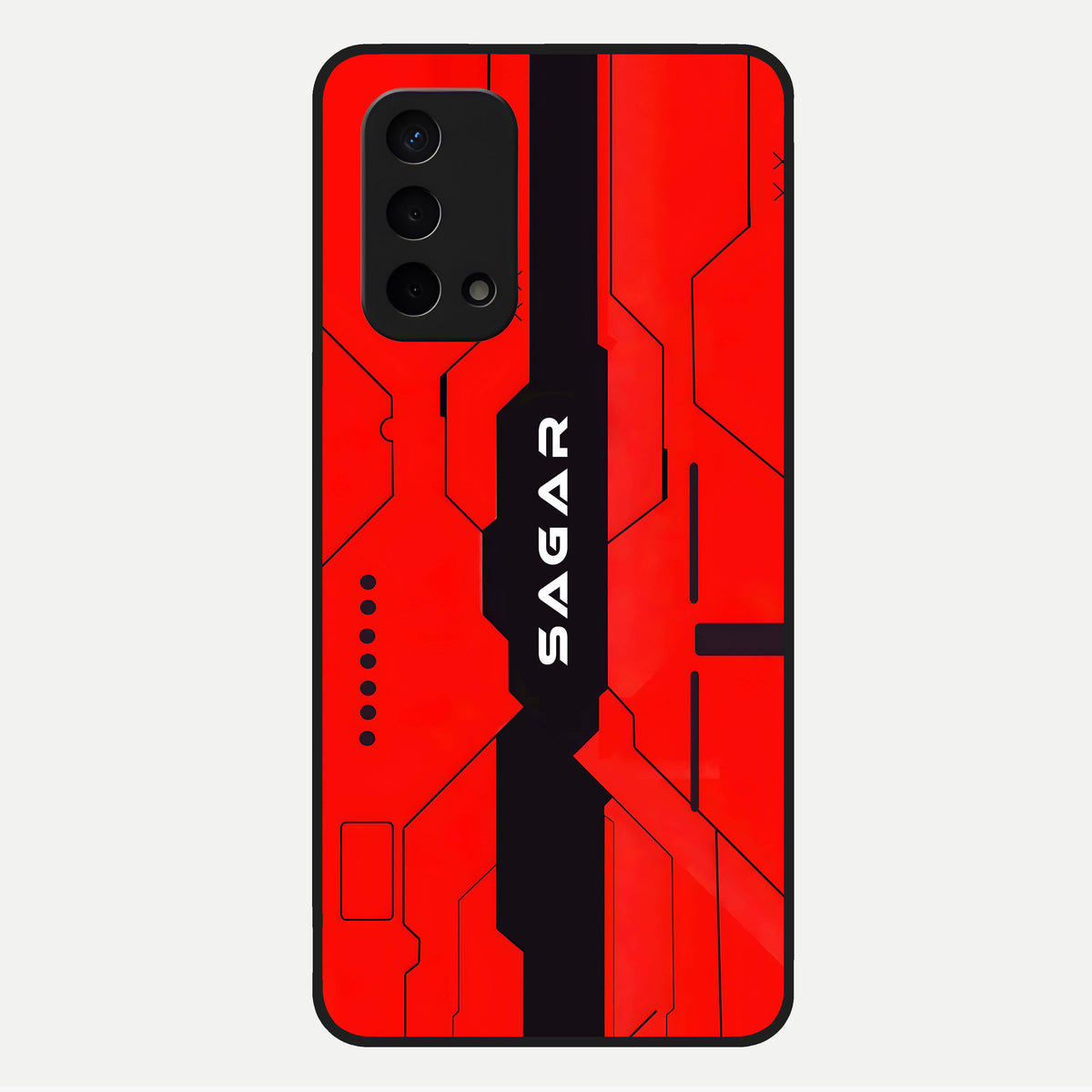  Voltage Rise CYBERPUNK Custom Name Glass Case For Oppo A74 5G back cover – personalized glossy printed glass finish