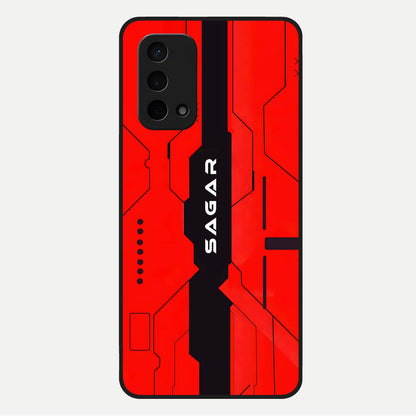  Voltage Rise CYBERPUNK Custom Name Glass Case For Oppo A74 5G back cover – personalized glossy printed glass finish