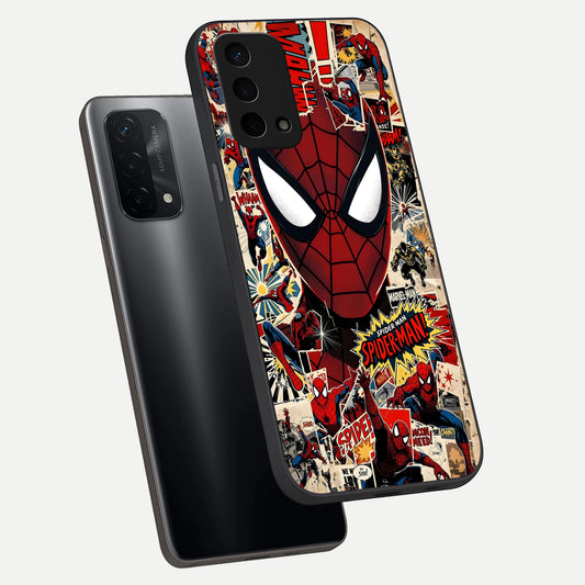  Aesthetic Wonder Spider phone case For Oppo A74 5G showing premium glass back cover with detailed artwork
