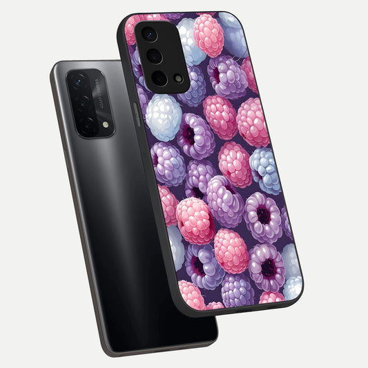  Berry Candy Pop phone case For Oppo A74 5G showing premium glass back cover with detailed artwork