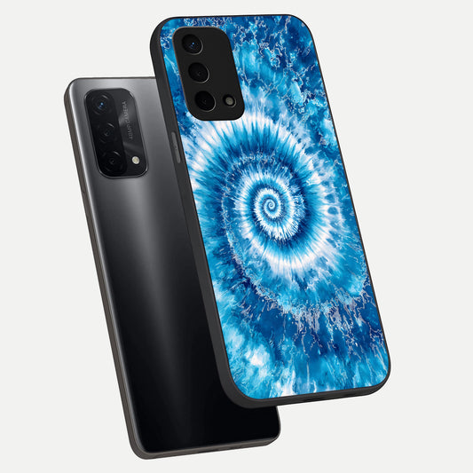  Blue Galaxy Wave phone case For Oppo A74 5G showing premium glass back cover with detailed artwork