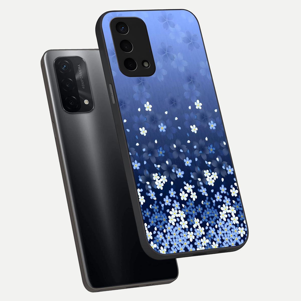  Blue Starry phone case For Oppo A74 5G showing premium glass back cover with detailed artwork