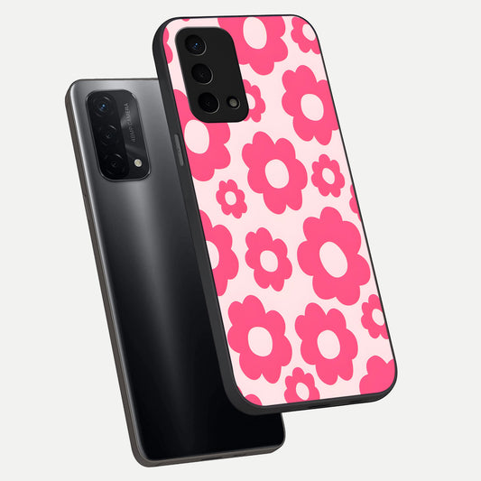  Blush Flower Pop phone case For Oppo A74 5G showing premium glass back cover with detailed artwork