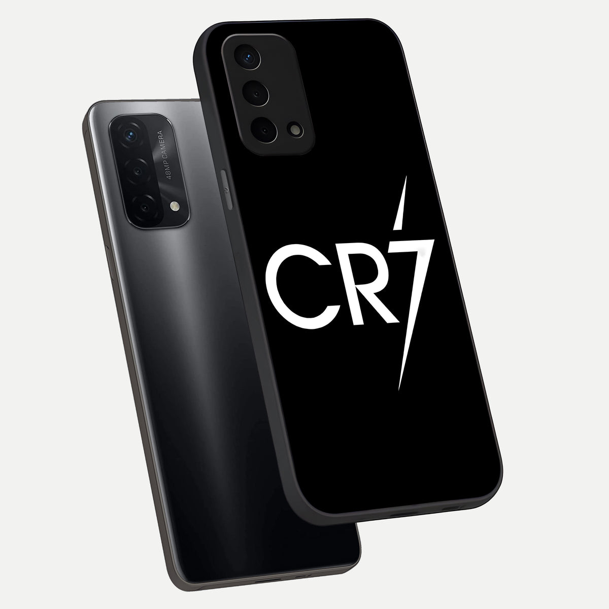  CR7 Elite Strike phone case For Oppo A74 5G showing premium glass back cover with detailed artwork