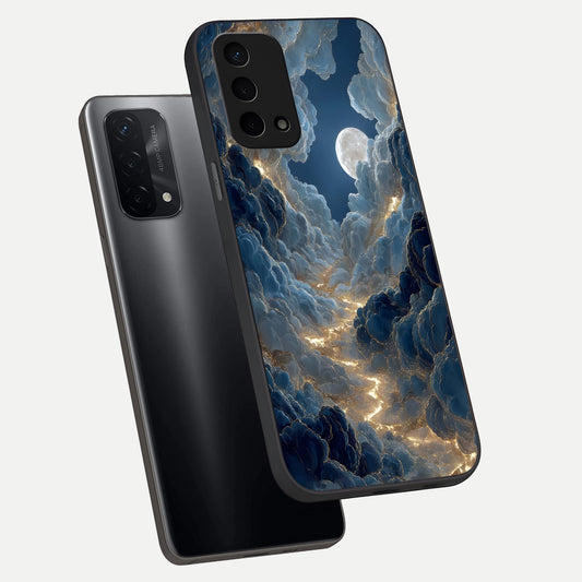  Celestial Cloud Road phone case For Oppo A74 5G showing premium glass back cover with detailed artwork