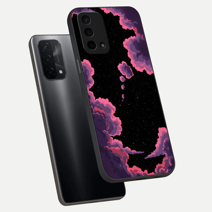  Cosmic Cloud Journey phone case For Oppo A74 5G showing premium glass back cover with detailed artwork
