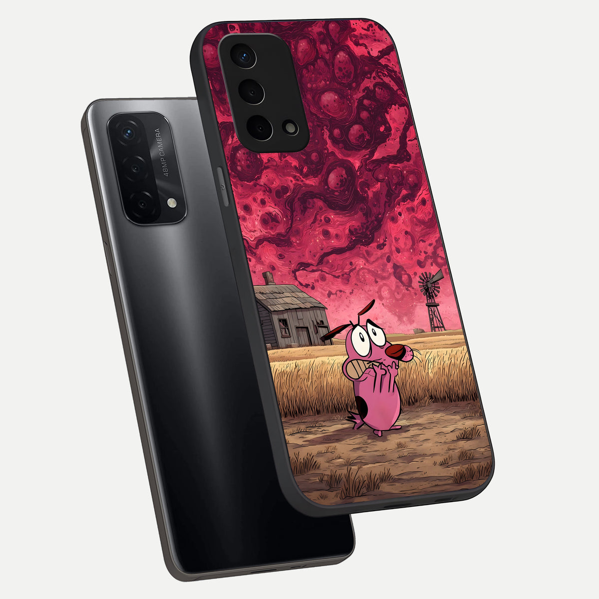  Courage Under Sky phone case For Oppo A74 5G showing premium glass back cover with detailed artwork