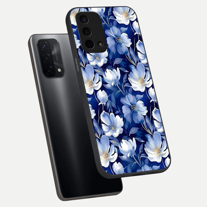  Cute Floral Patterns phone case For Oppo A74 5G showing premium glass back cover with detailed artwork