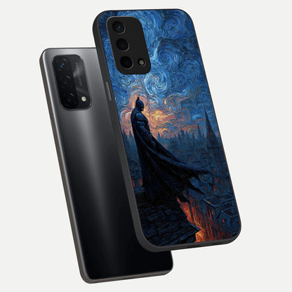  Dark Knight Dusk phone case For Oppo A74 5G showing premium glass back cover with detailed artwork