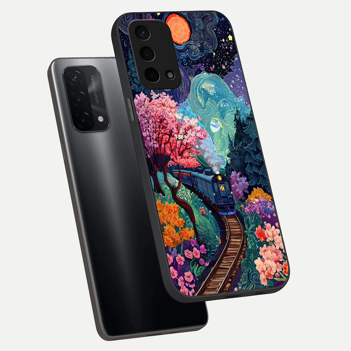  Digital Art phone case For Oppo A74 5G showing premium glass back cover with detailed artwork
