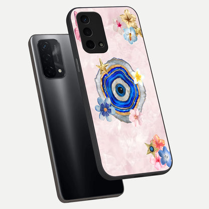  Divine Aura Bloom phone case For Oppo A74 5G showing premium glass back cover with detailed artwork