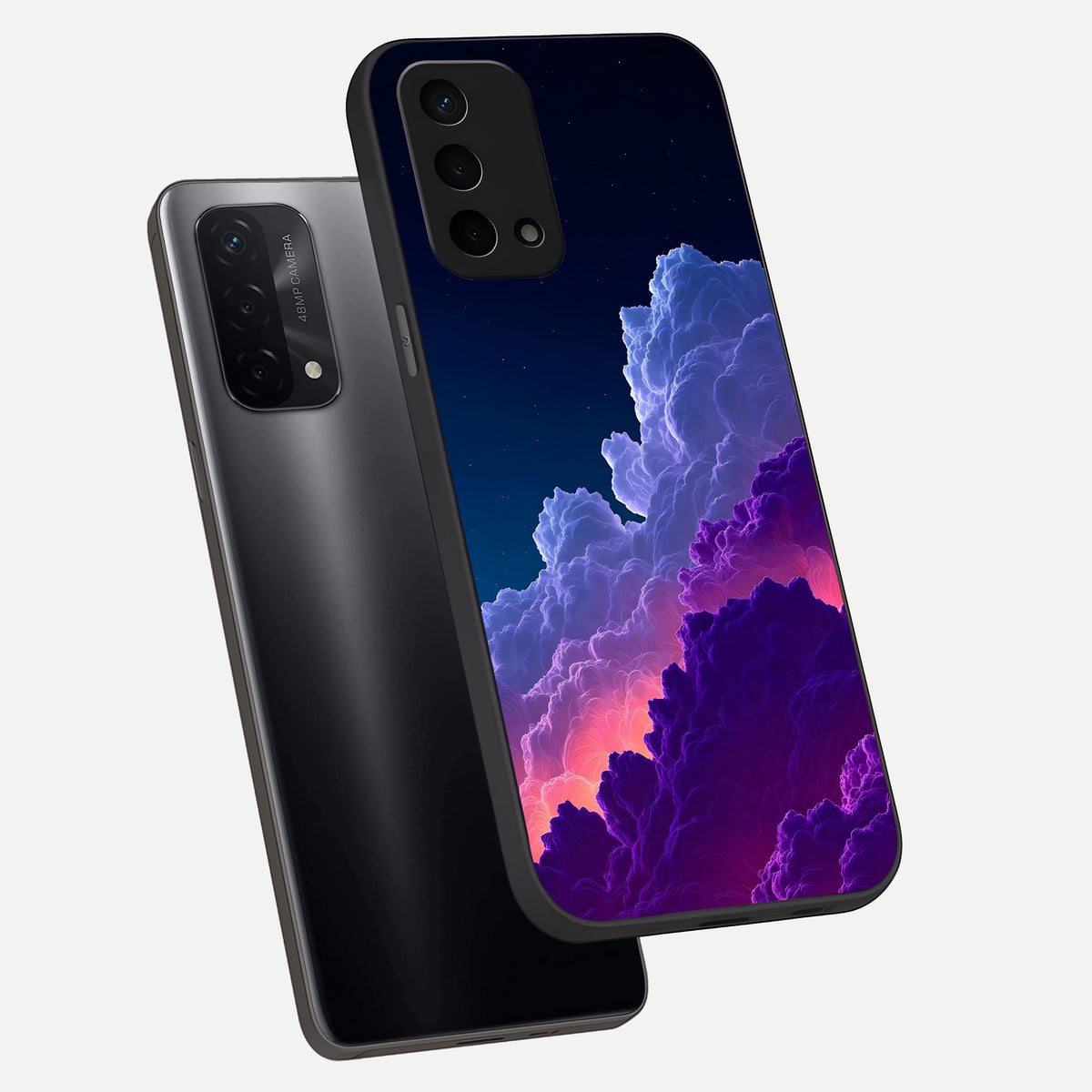  Dreamy Cloud Skies phone case For Oppo A74 5G showing premium glass back cover with detailed artwork