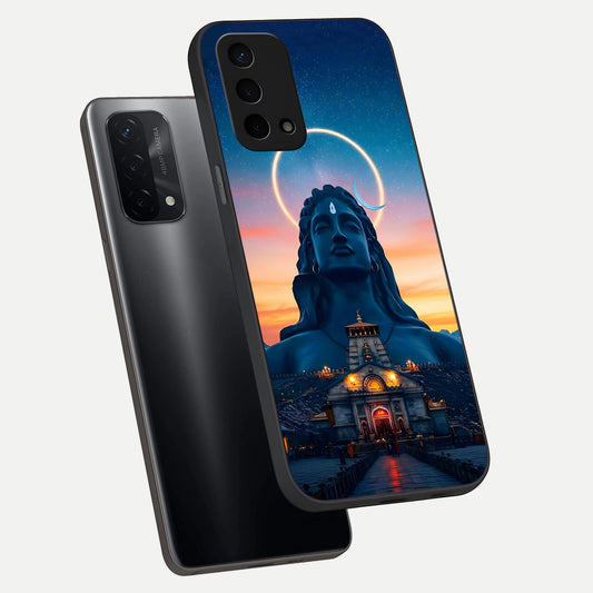  Eternal Shiva Aura phone case For Oppo A74 5G showing premium glass back cover with detailed artwork