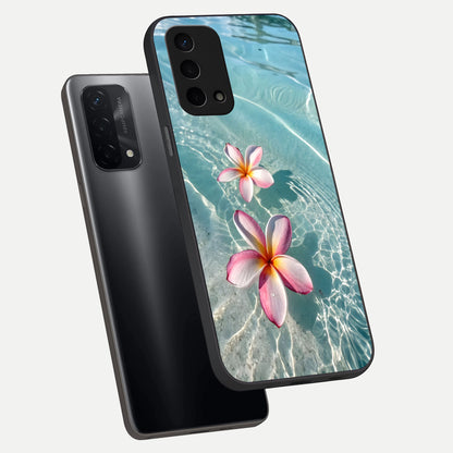  Floating Bloom Bliss phone case For Oppo A74 5G showing premium glass back cover with detailed artwork