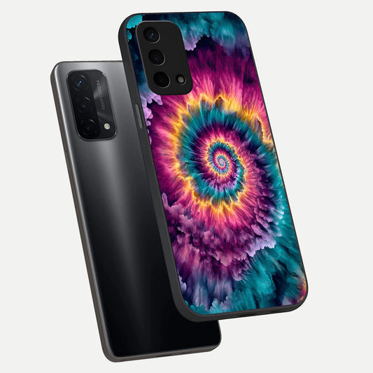  Galactic Spiral Burst phone case For Oppo A74 5G showing premium glass back cover with detailed artwork