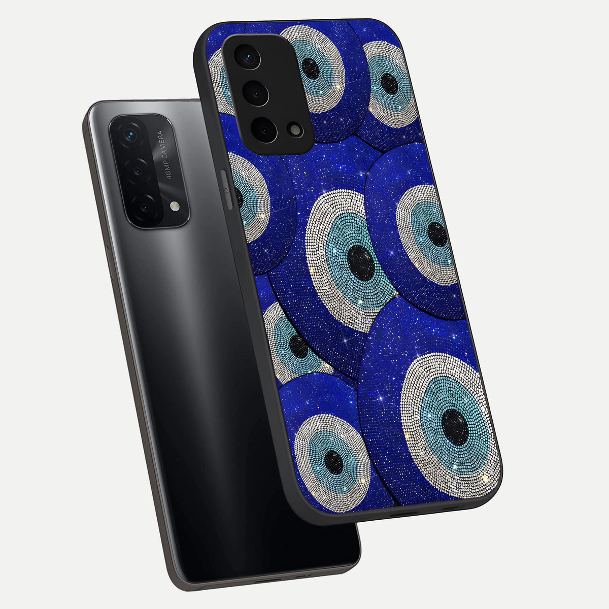  Galaxy Eye Flow phone case For Oppo A74 5G showing premium glass back cover with detailed artwork