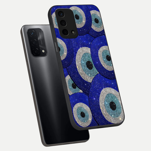  Galaxy Eye Flow phone case For Oppo A74 5G showing premium glass back cover with detailed artwork