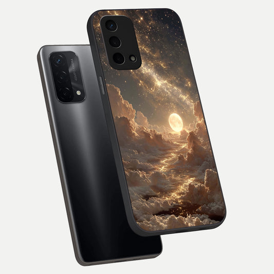  Golden Sky Dream phone case For Oppo A74 5G showing premium glass back cover with detailed artwork
