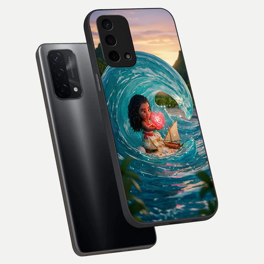  Heart of Ocean phone case For Oppo A74 5G showing premium glass back cover with detailed artwork