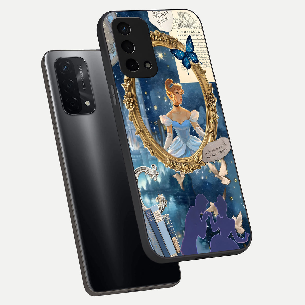  Midnight Queen phone case For Oppo A74 5G showing premium glass back cover with detailed artwork